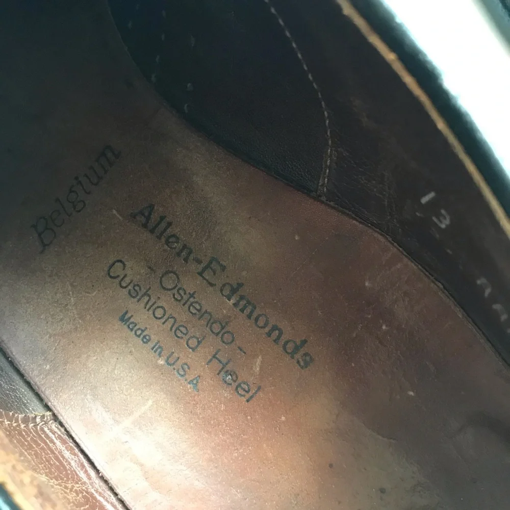 Allen Edmonds Belgium Black Leather Size 13 AAA